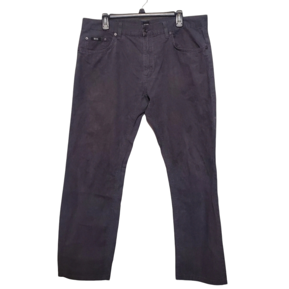 Hugo Boss Jeans Mens 38/34 Gray Regular Fit Straight Leg Denim
